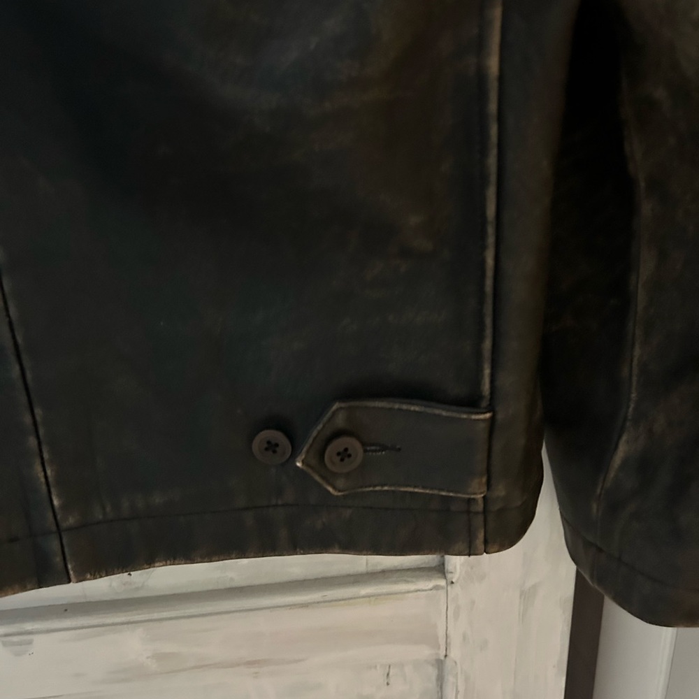 J. Crew Womens Distressed Black Leather Jacket - Picture 7 of 8